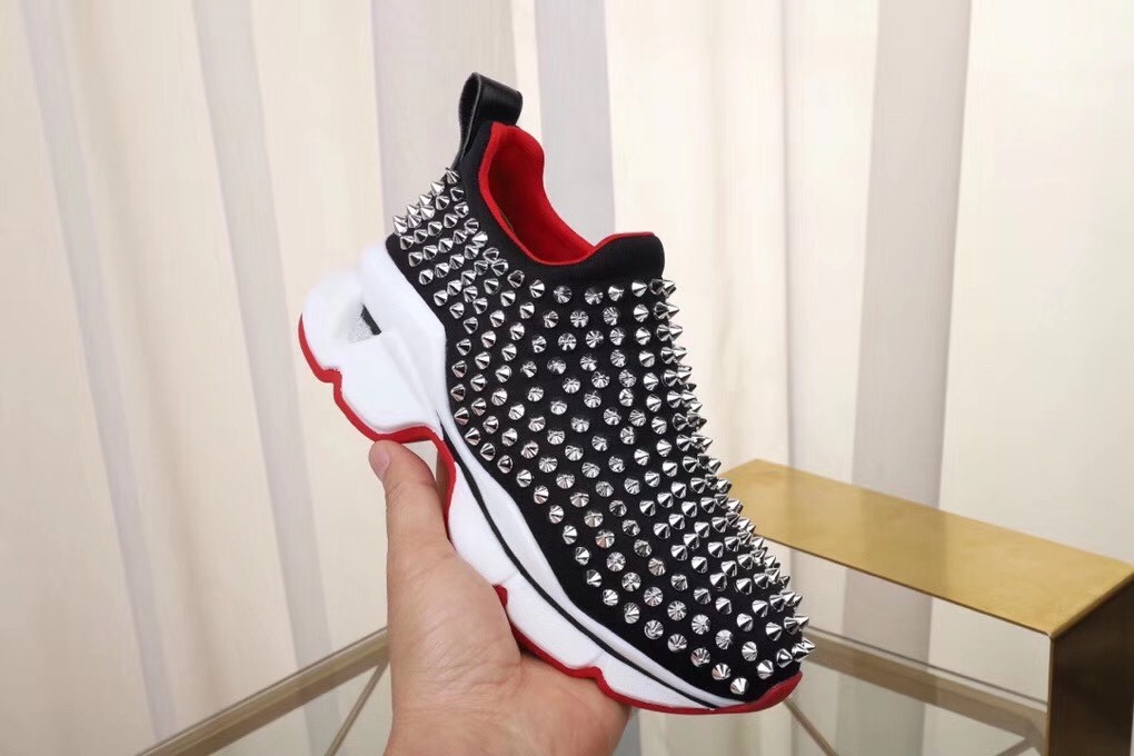 Christian Louboutin Women's Black Spike Sock Donna Sneakers