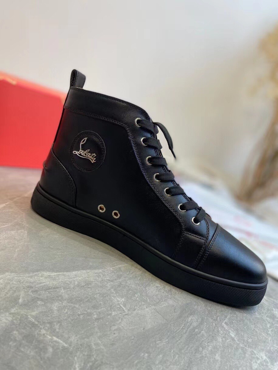 Christian Louboutin Black Louis Woman High-Top Sneakers