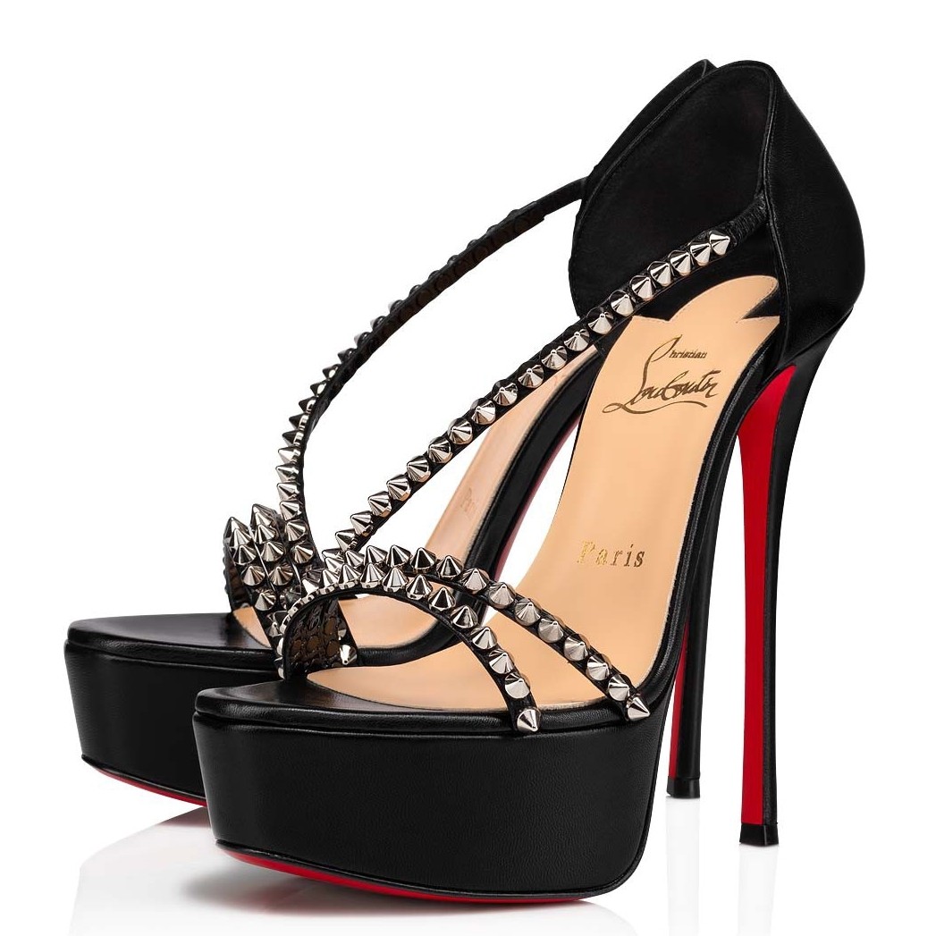 Christian Louboutin Black So Spike Alta 150mm Sandals