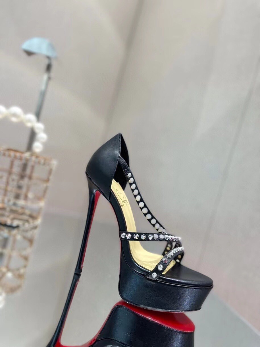 Christian Louboutin Black So Spike Alta 150mm Sandals