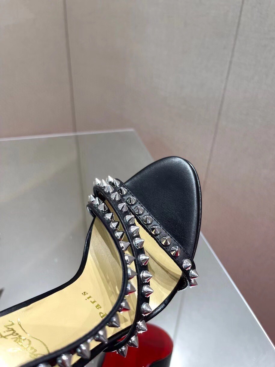 Christian Louboutin Black So Spike Alta 150mm Sandals