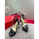 Christian Louboutin Black Loubi Queen Alta 150mm Sandals