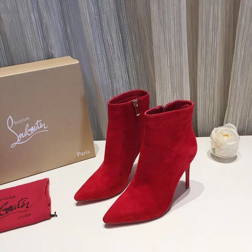 Christian Louboutin So Kate Booty 100MM In Red Suede