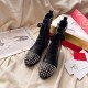 Christian Louboutin Black Ts Croc Flat Ankle Boots