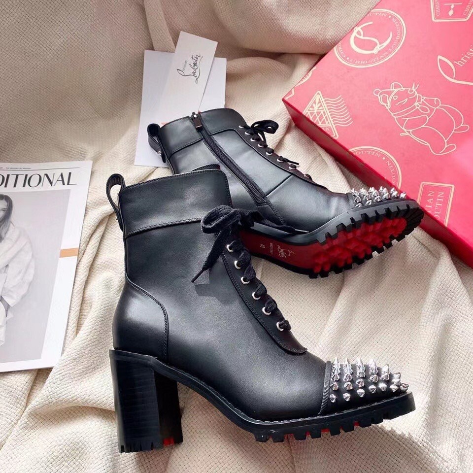 Christian Louboutin Black Ts Croc 70MM Ankle Boots