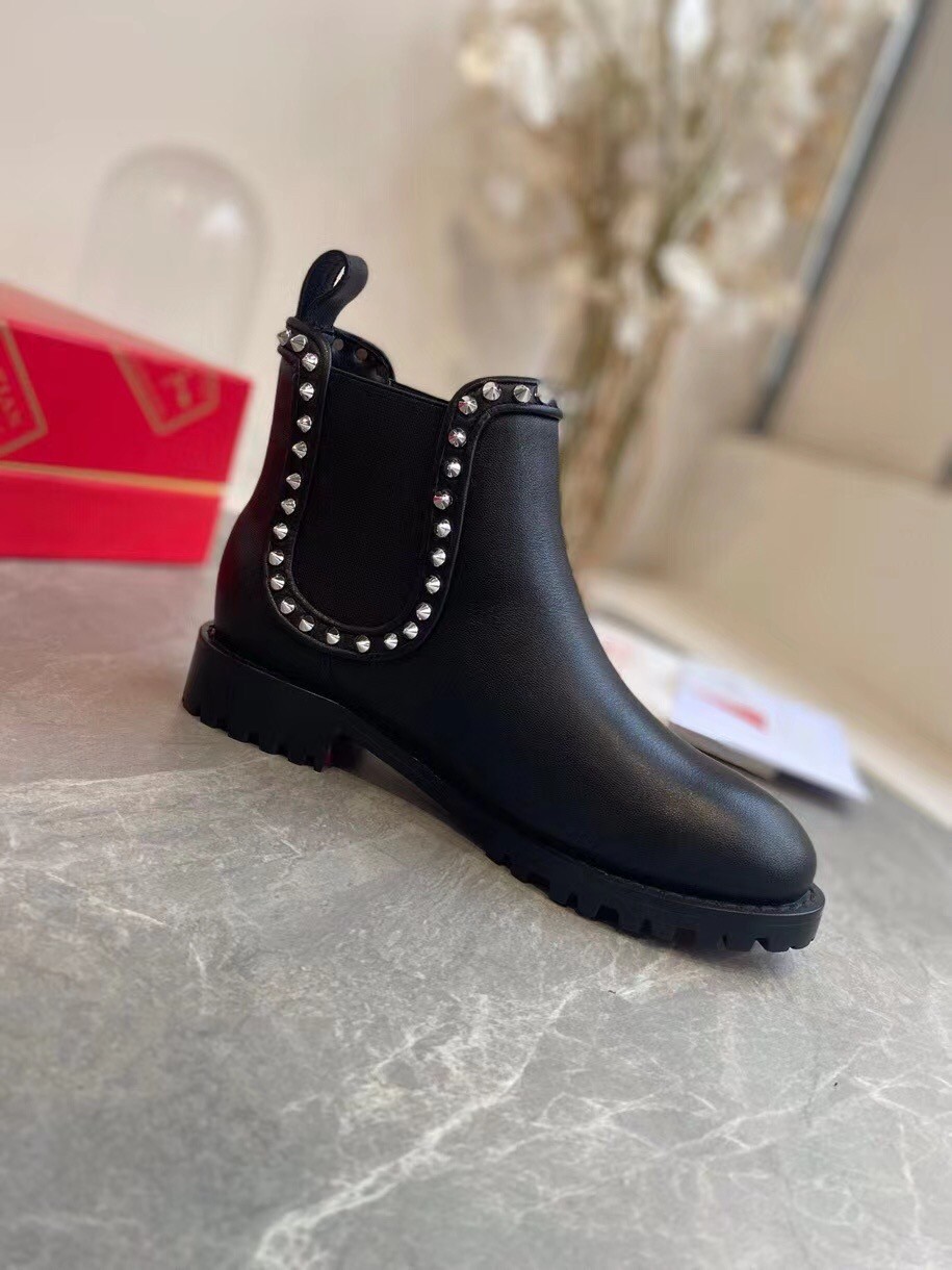 Christian Louboutin Black Capahutta Flat Ankle Boots