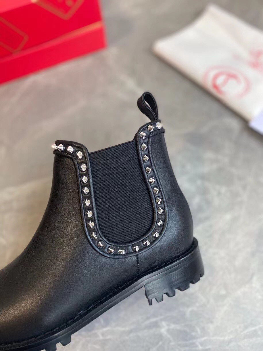 Christian Louboutin Black Capahutta Flat Ankle Boots