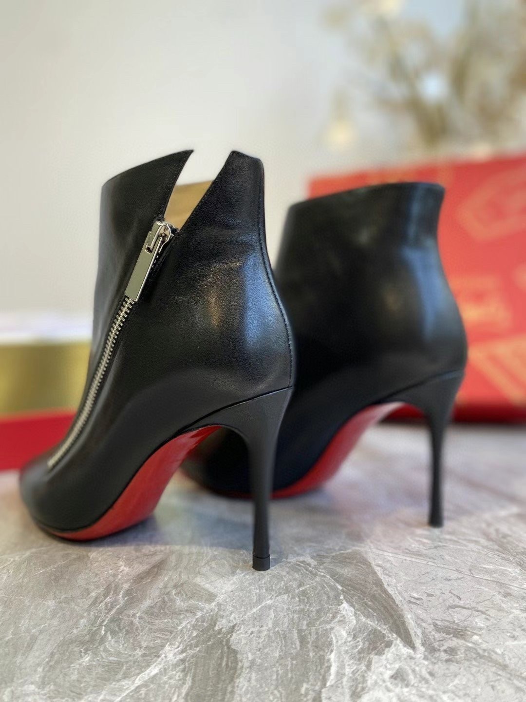 Christian Louboutin Birgikate 85mm Ankle Boots In Black Leather