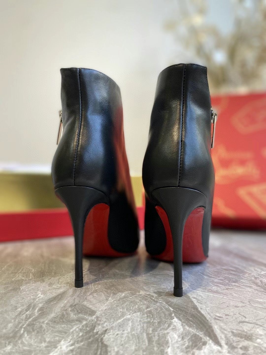 Christian Louboutin Birgikate 85mm Ankle Boots In Black Leather