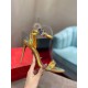 Christian Louboutin Goldie Joli 100mm Sandals In Gold Patent Leather