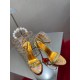 Christian Louboutin Goldie Joli 100mm Sandals In Gold Patent Leather