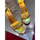 Christian Louboutin Goldie Joli 100mm Sandals In Gold Patent Leather