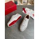 Christian Louboutin Women's Vieira 2 Flat Sneakers In White Calfskin