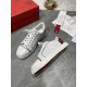 Christian Louboutin Women's Fun Vieira Flat Sneakers In White Calfskin