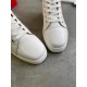 Christian Louboutin Men's Louis Flat Sneakers In White Leather