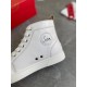 Christian Louboutin Men's Louis Flat Sneakers In White Leather