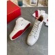 Christian Louboutin Men's Louis Flat Sneakers In White Leather