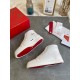 Christian Louboutin Men's Louis Flat Sneakers In White Leather