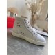 Christian Louboutin Men's Louis Flat Sneakers In White Leather