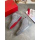 Christian Louboutin Men's Louis Orlato Flat Sneakers In Grey Suede