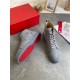 Christian Louboutin Men's Louis Orlato Flat Sneakers In Grey Suede