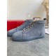 Christian Louboutin Men's Louis Orlato Flat Sneakers In Grey Suede