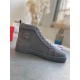 Christian Louboutin Men's Louis Orlato Flat Sneakers In Grey Suede