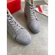 Christian Louboutin Men's Louis Orlato Flat Sneakers In Grey Suede