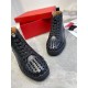 Christian Louboutin Men's Lou Spikes Flat Sneakers In Black Leather