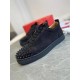 Christian Louboutin Men's Louis Junior Spikes Orlato Flat Sneakers Black