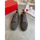 Christian Louboutin Men's Louis Junior Spikes Orlato Flat Sneakers Olive