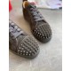 Christian Louboutin Men's Louis Junior Spikes Orlato Flat Sneakers Olive