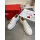 Christian Louboutin Men's Louis Junior Spikes Flat Sneakers In White Leather