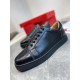 Christian Louboutin Men's Louis Junior Flat Sneakers In Black Leathe