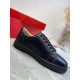 Christian Louboutin Men's Louis Junior Flat Sneakers In Black Leathe