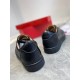 Christian Louboutin Men's Louis Junior Flat Sneakers In Black Leathe