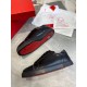 Christian Louboutin Men's Louis Junior Flat Sneakers In Black Leathe