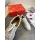 Christian Louboutin Men's Louis Junior Flat Sneakers In White Calfskin