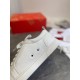 Christian Louboutin Men's Louis Junior Flat Sneakers In White Calfskin