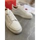 Christian Louboutin Men's Louis Junior Flat Sneakers In White Calfskin