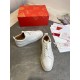 Christian Louboutin Men's Louis Junior Flat Sneakers In White Calfskin