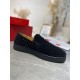 Christian Louboutin Men's Roller-boat Flat Sneakers Black