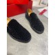 Christian Louboutin Men's Roller-boat Flat Sneakers Black