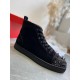 Christian Louboutin Men's Lou Pik Pik Strass Flat Sneakers Black