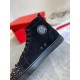 Christian Louboutin Men's Lou Pik Pik Strass Flat Sneakers Black