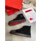 Christian Louboutin Men's Lou Pik Pik Strass Flat Sneakers Black