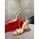 Christian Louboutin Rosalie 100mm Sandals In Gold Patent Psychic