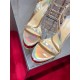 Christian Louboutin Rosalie 100mm Sandals In Gold Patent Psychic