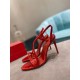 Christian Louboutin Rosalie 100mm Sandals In Red Patent Psychic