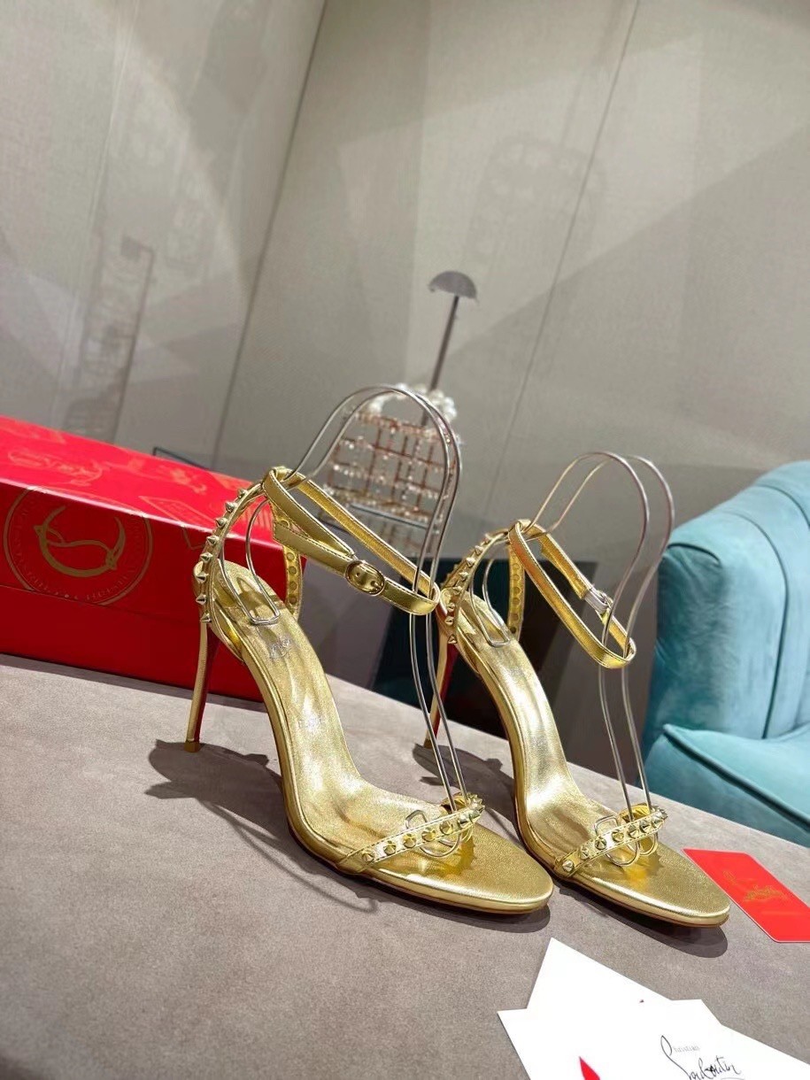 Christian Louboutin So Me 100mm Sandals In Gold Leather